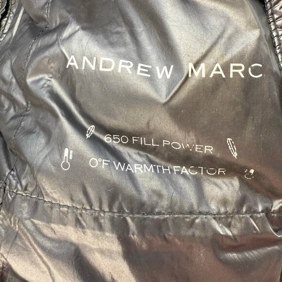 Andrew Marc Puffer Coat Women's L Black 650 Fill Power Down Classic Winter Gear - Picture 13 of 16